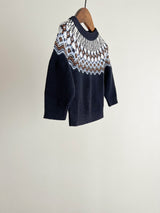 ［FUB］Fair Isle Sweater / Dark Navy