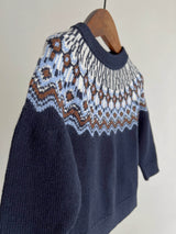 ［FUB］Fair Isle Sweater / Dark Navy