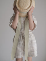 Color ribbon straw hat