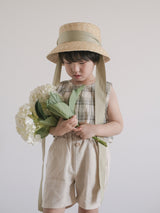 Color ribbon straw hat