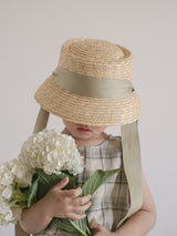 Color ribbon straw hat
