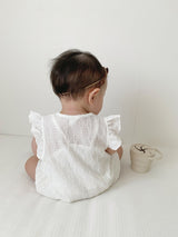 Frill button rompers