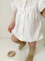 Frill button rompers