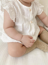 Frill button rompers