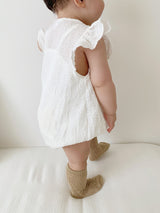 Frill button rompers