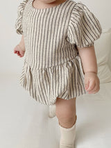 Scarlet ribbon rompers