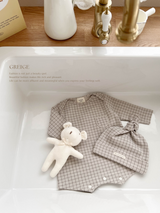 Mon check newborn suit set