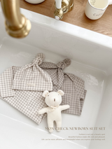 Mon check newborn suit set