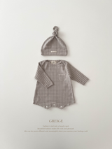 Mon check newborn suit set