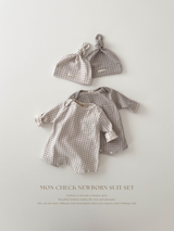 Mon check newborn suit set