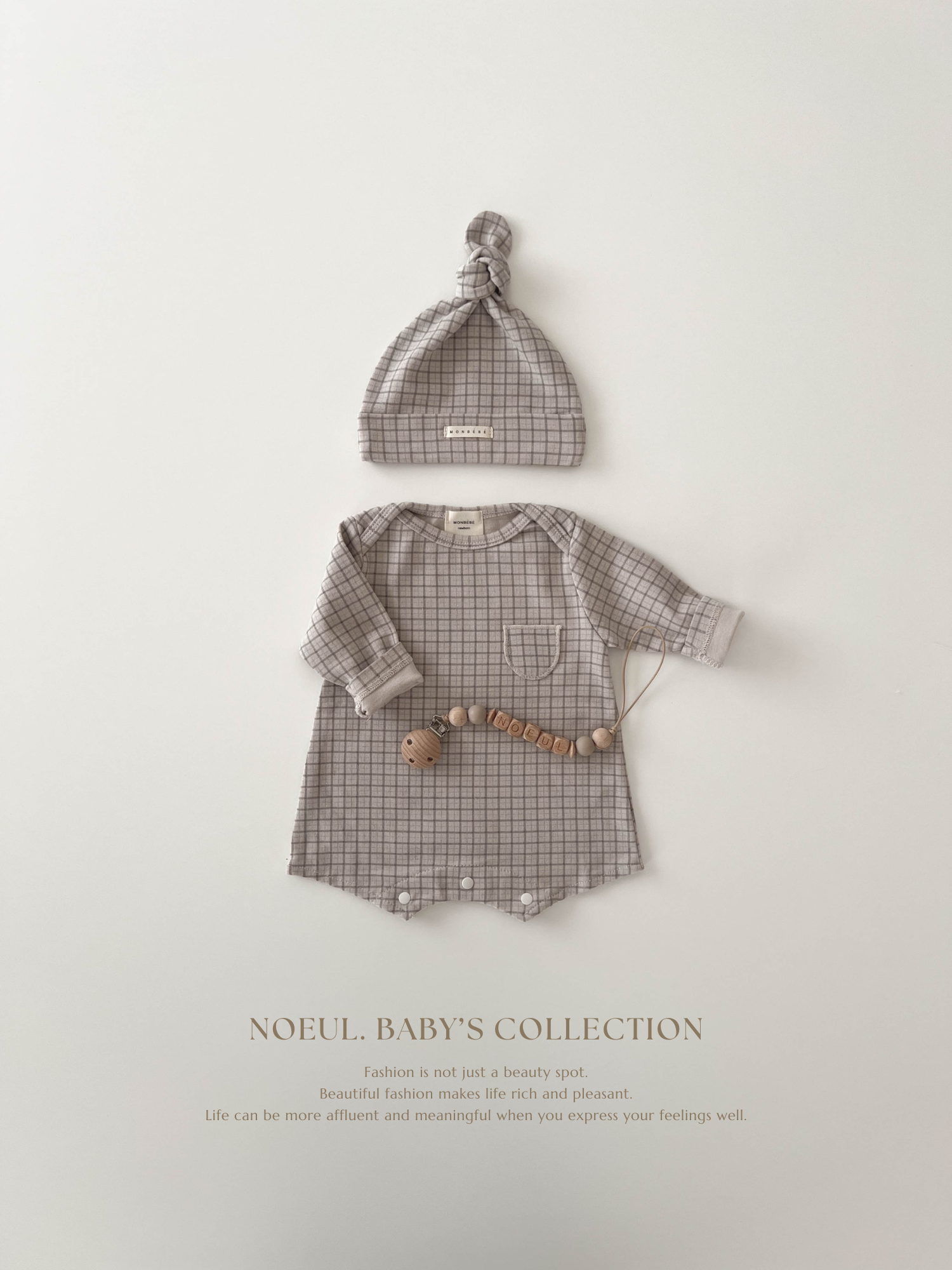 Mon check newborn suit set