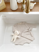 Mon check newborn suit set