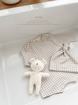 Mon check newborn suit set