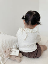 Ruffle collar bebe tops