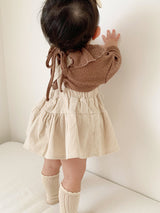 Corduroy suspender skirt