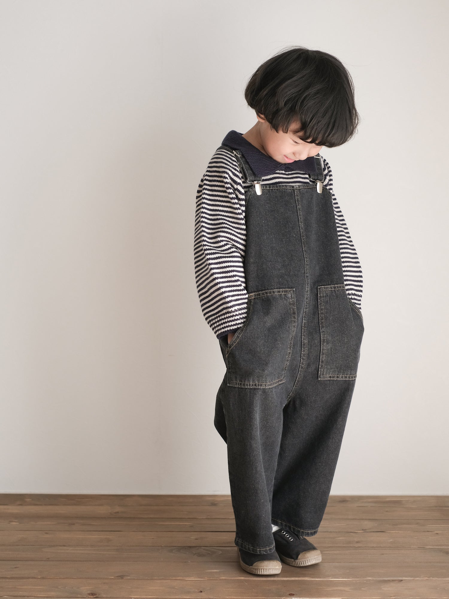 Clip denim overalls