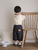 Pintuck denim pants