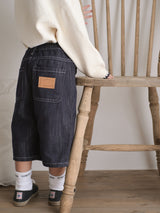 Pintuck denim pants