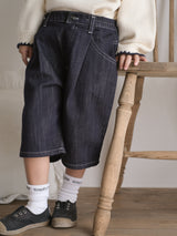 Pintuck denim pants