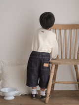 Pintuck denim pants