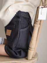 Pintuck denim pants