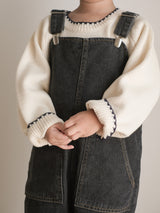 Clip denim overalls