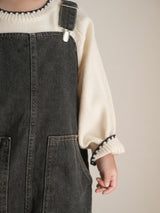 Clip denim overalls