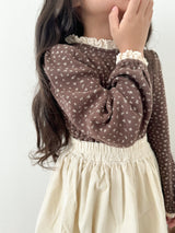 Flower lace puff tops