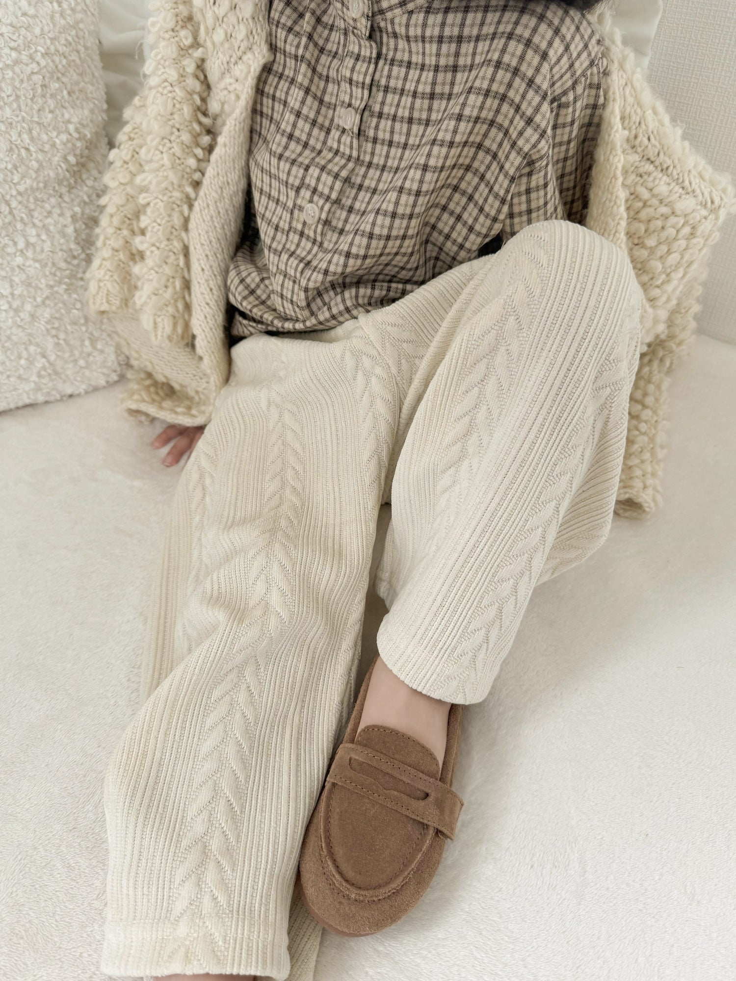 Knit cable pants