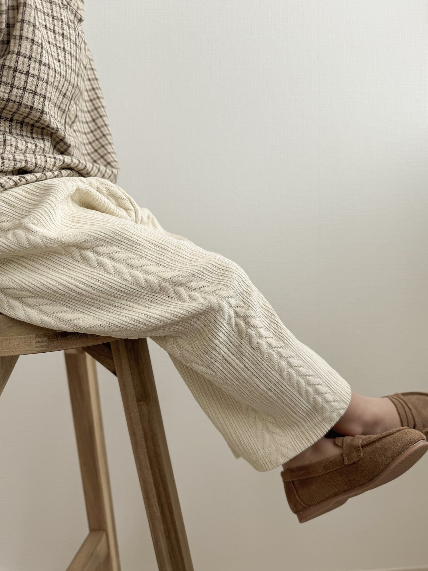 Knit cable pants