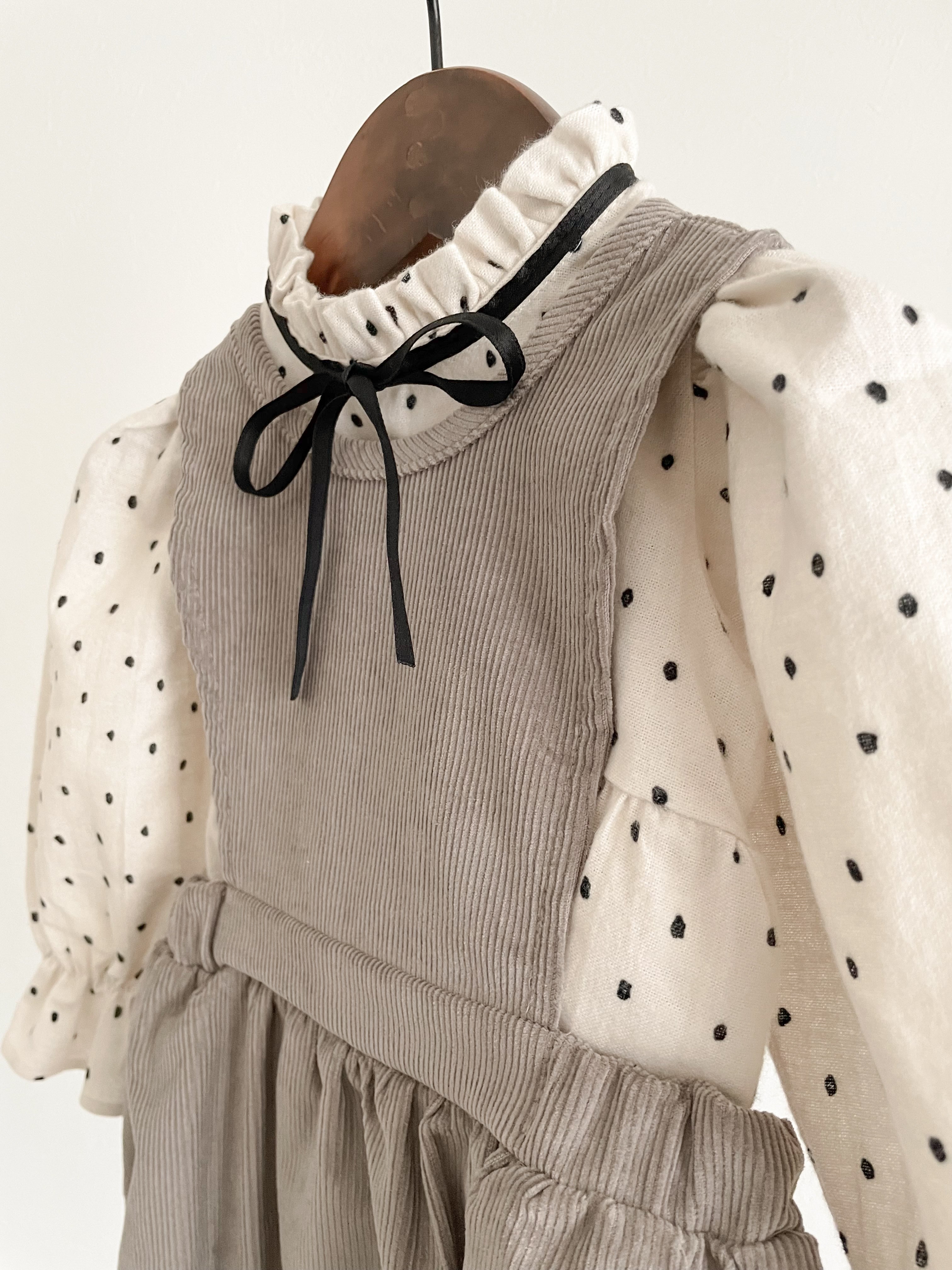 Joy ribbon dot rompers