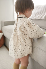 Joy ribbon dot rompers