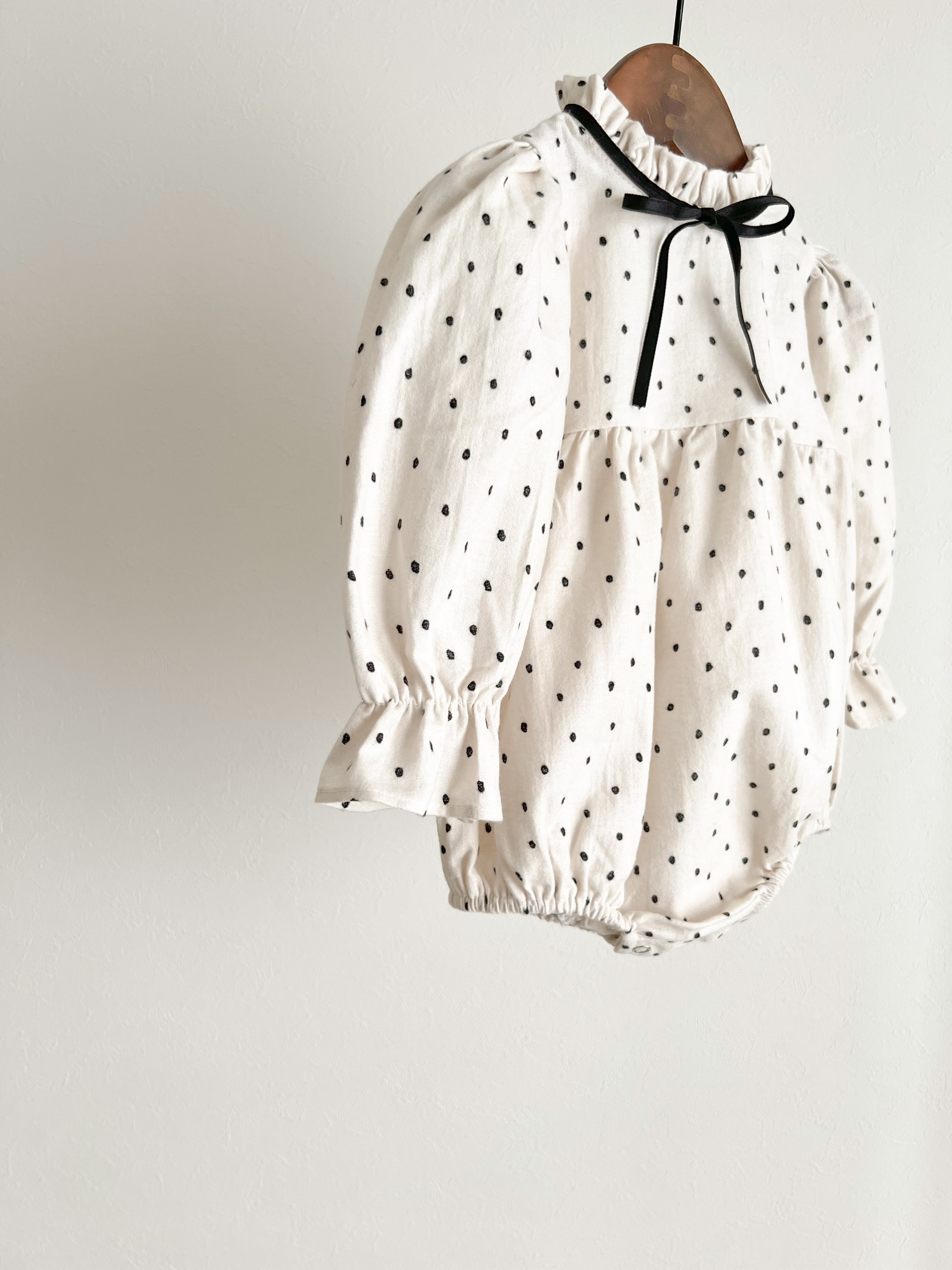 Joy ribbon dot rompers