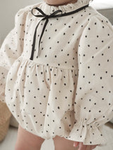 Joy ribbon dot rompers