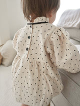 Joy ribbon dot rompers