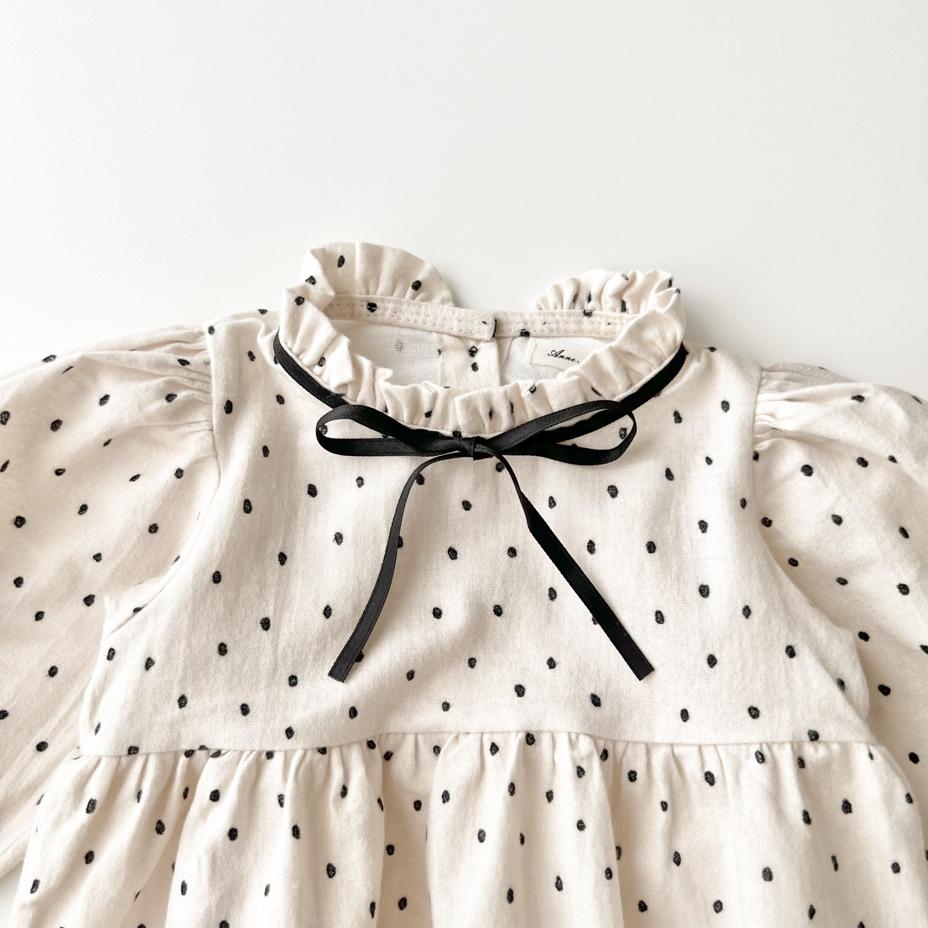 Joy ribbon dot rompers