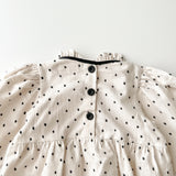 Joy ribbon dot rompers