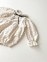 Joy ribbon dot rompers