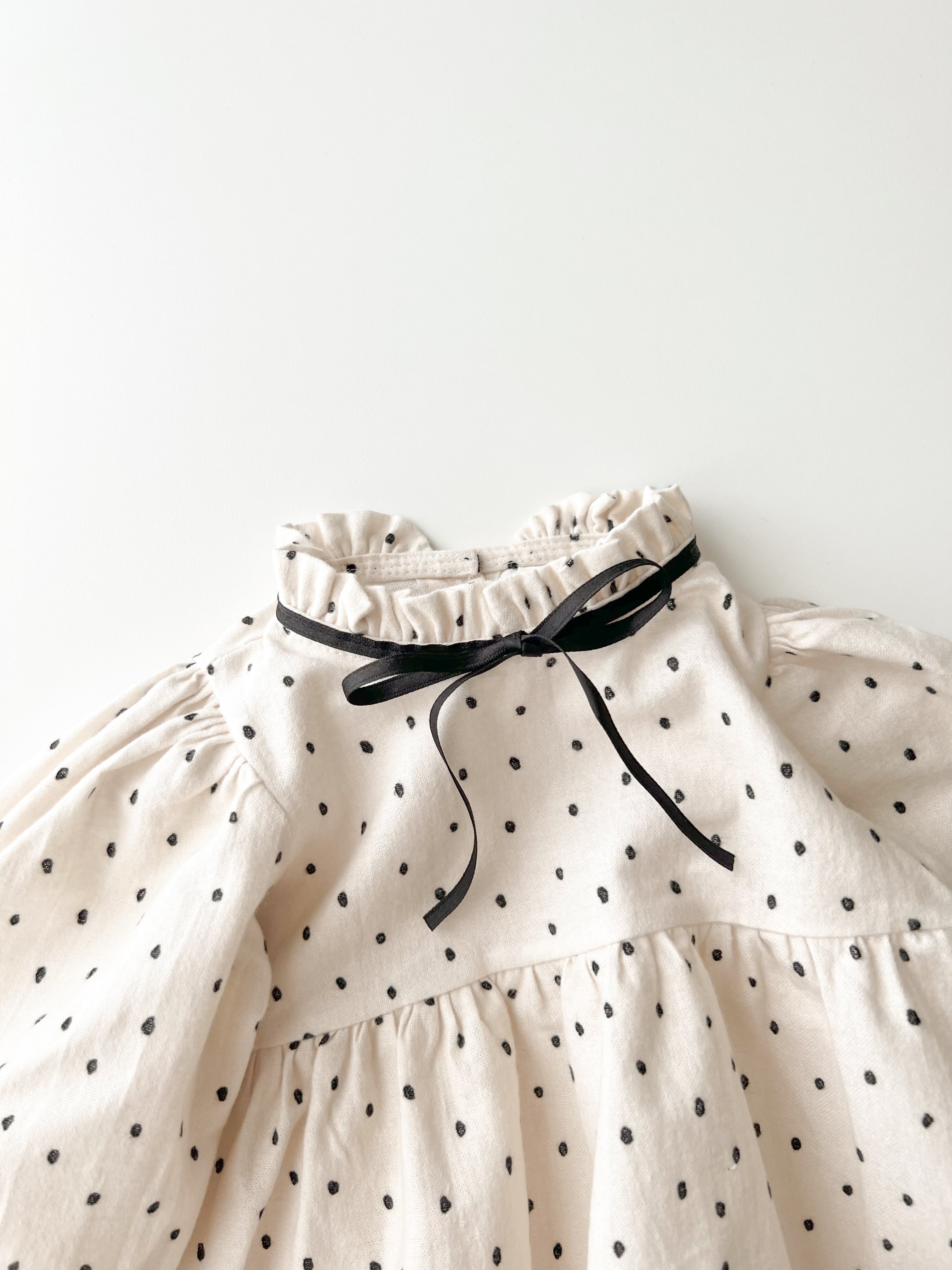 Joy ribbon dot rompers