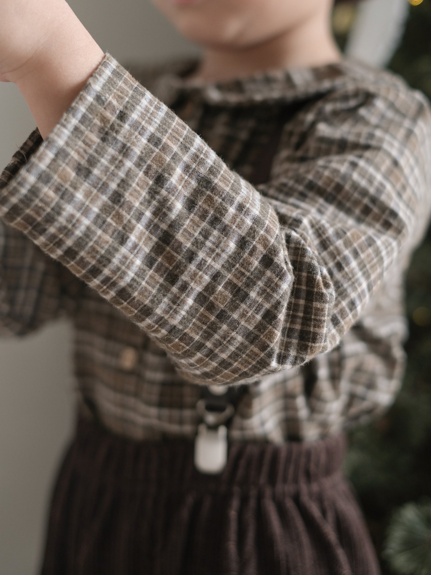 Caramel check blouse