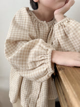 Peach check smock blouse (baby & kids)