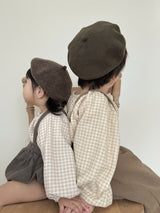 Peach check smock blouse (baby & kids)