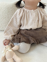 Peach check smock blouse (baby & kids)