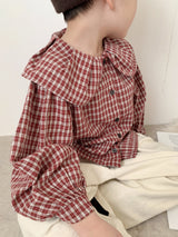 *Noeul.made* Check collar blouse