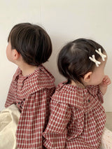 *Noeul.made* Check collar rompers