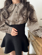 *Noeul.made* Check collar blouse