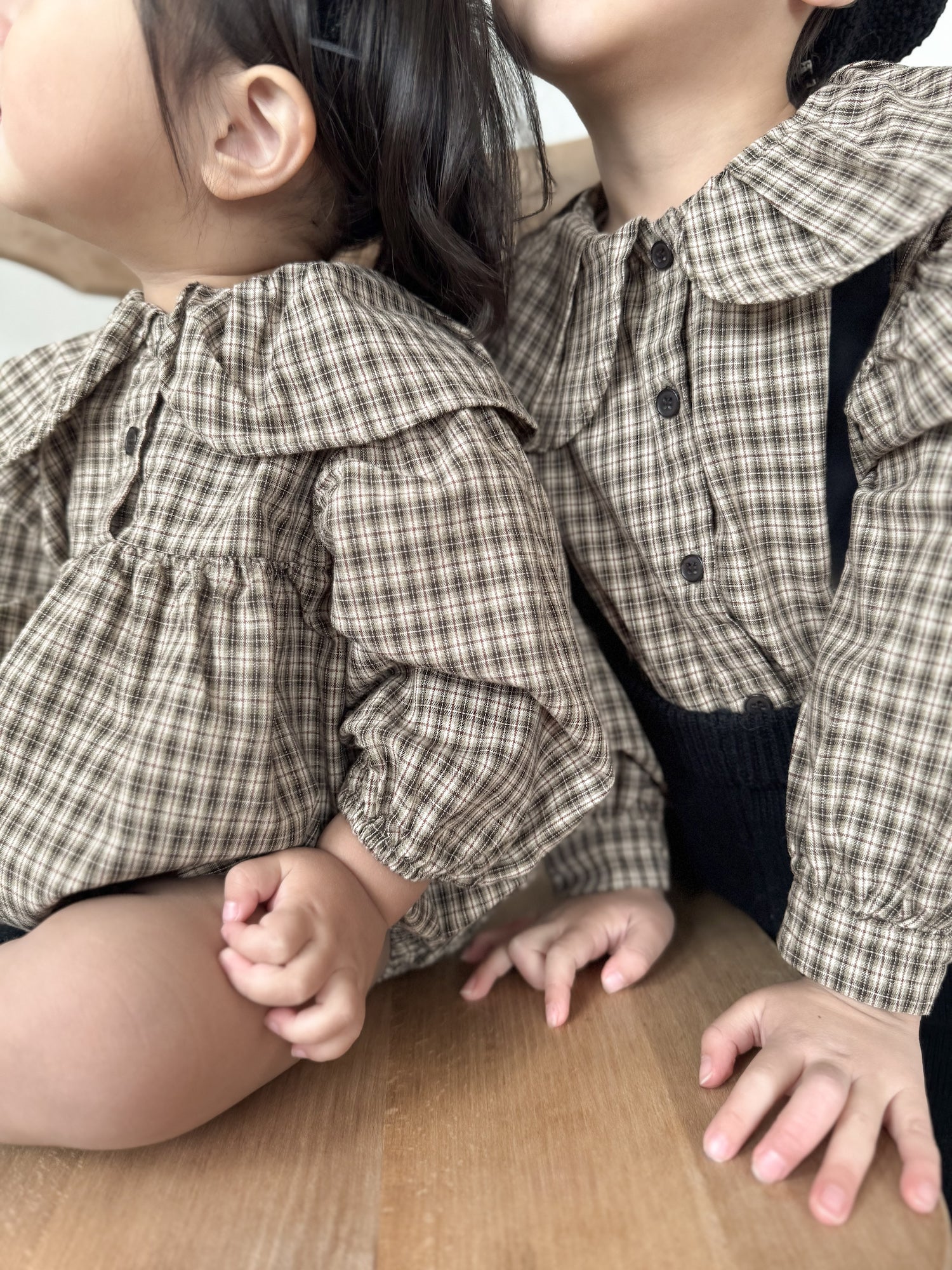 *Noeul.made* Check collar blouse