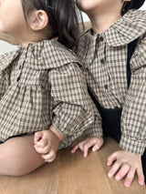 *Noeul.made* Check collar blouse