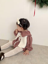 *Noeul.made* Check collar rompers