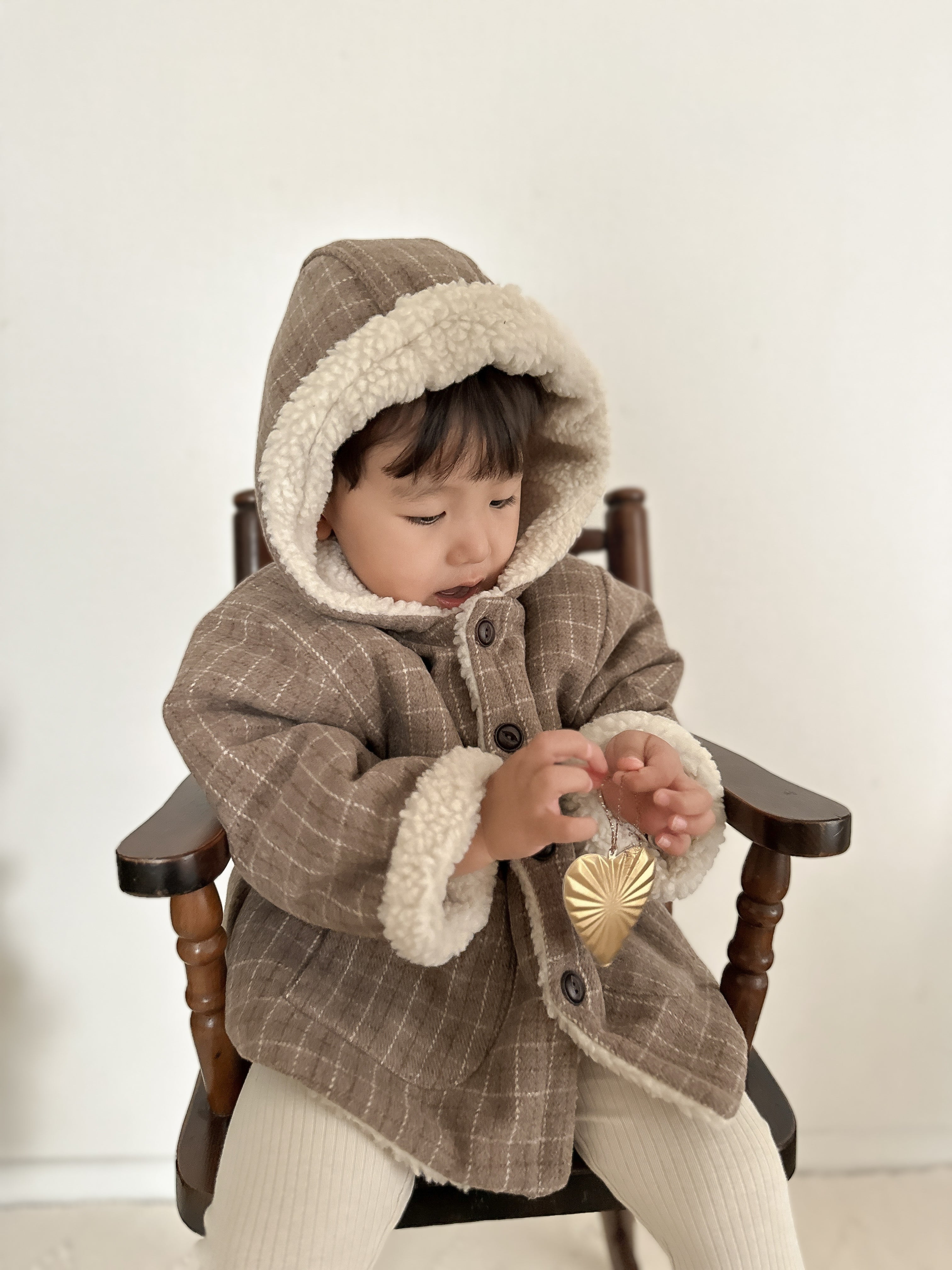 *Noeul.made* Check hood jumper